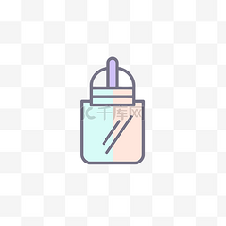 婴儿爽身粉瓶子的线条图标图标 