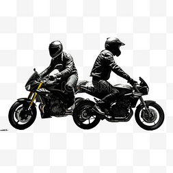 摩托背景图片_摩托车骑手和骑自行车的人