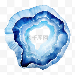 水晶蓝色蕾丝玛瑙水彩插图