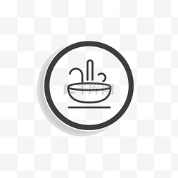 蒸炖烹饪操作简单图片_含有圆形液体的烹饪锅的黑白线图