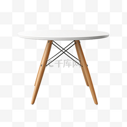白色木纹腿上隔离的木桌png 3d 渲