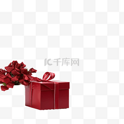 白桌上带有红色圣诞礼品盒的最小
