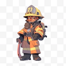 消防员人物插画