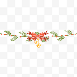 圣诞节装饰横图可爱铃铛蝴蝶结