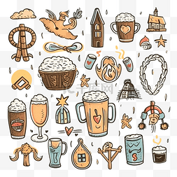 十月啤酒节图片_慕尼黑啤酒节涂鸦插图