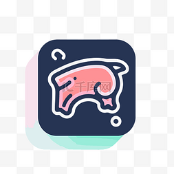 代表的图标图片_慢动作插图和插图设计中代表猪的
