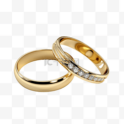 钻石浪漫图片_3d 渲染两个孤立的钻石戒指