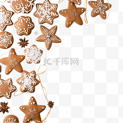 西饼店logo图片_平躺圣诞姜饼，带复制空间