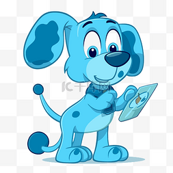 蓝色的线索剪贴画蓝色的狗角色拿