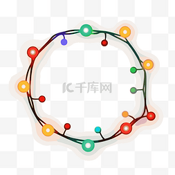 围成一圈的圣诞灯饰 向量