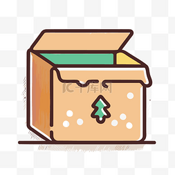 平面的盒子图片_里面有一棵圣诞树的盒子 向量