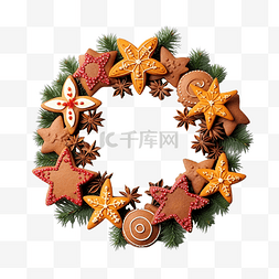 圣诞免费图库图片_用饼干模具制成的圣诞花环