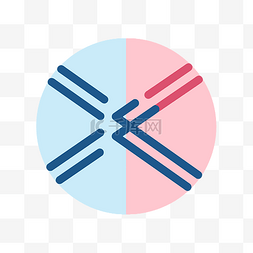 粉色和蓝色十字的矢量图标