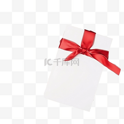 圣诞礼物，带红色蝴蝶结和白色木