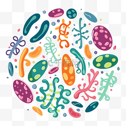 细菌卡通背景下的染色体剪贴画矢