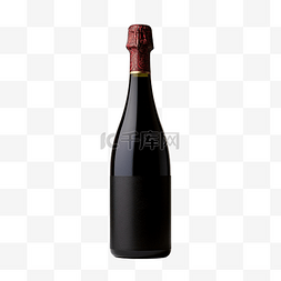 黑瓶中的葡萄酒饮料