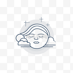 女人正面剪影图片_设计图标，上面有一个熟睡的女人