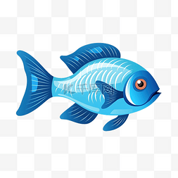蓝色的鱼矢量图