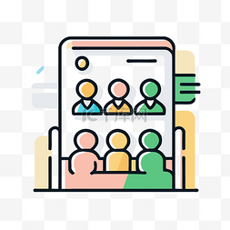 简单会议背景图片_平板电脑上的社交会议应用程序图
