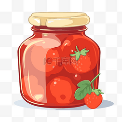 罐子图片图片_果酱罐剪贴画在罐子里与草莓卡通