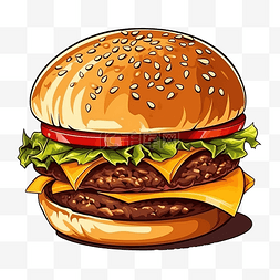 芝士图标图片_漢堡快餐卡通