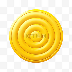 黄色卡通波浪圆圈按钮