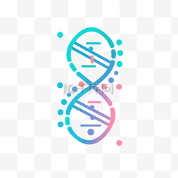 在白色背景上分离的 DNA 分子矢量