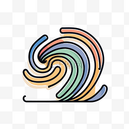 彩色漩涡状波浪线形标志 向量