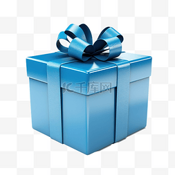 蓝色礼品盒丝带图片_带丝带的蓝色礼品盒 3D 3D 逼真蓝