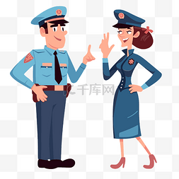预备警官图片_礼貌的剪贴画人物制服卡通中的警