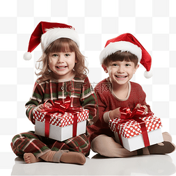 圣诞老人助手可爱的孩子们穿着圣
