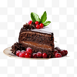 木质蛋糕盘图片_美味的巧克力蛋糕放在碟子上，圣