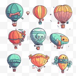 气球剪贴画 超过30个独特的各种颜