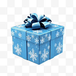 藍色卡片图片_有雪花的藍色禮物盒
