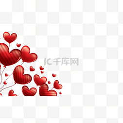 爱情条纹图片_气球边框红色条纹爱心