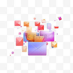对象元素 ui 邮件界面 3d 插图