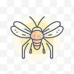 萤火虫背景图片_线性设计昆虫昆虫符号 向量