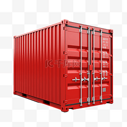 港口卡车图片_鲜红色的集装箱
