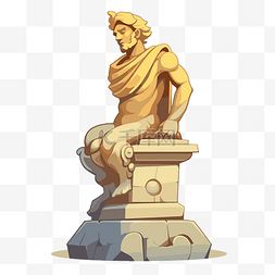 雕像剪贴画卡通希腊雕像的卡通插