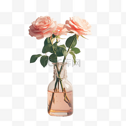 玫瑰花抽象图片_玻璃瓶里的玫瑰花