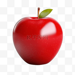 3d 渲染孤立的红苹果