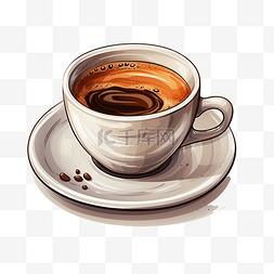 棕色咖啡豆背景图片_一杯咖啡