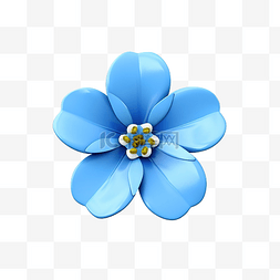 蓝色简单的花