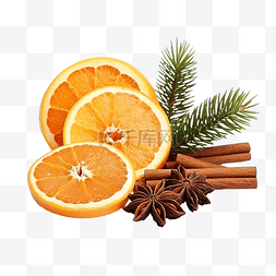 橙子果树素材图片_圣诞组合物与干橙子