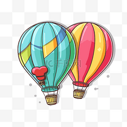 旅行插畫图片_可爱的热气球可爱插画 向量