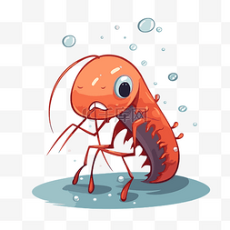 背景圖片图片_白色背景上的磷虾剪贴画卡通孤立
