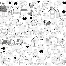 黑白三角板图片_农场动物黑白我间谍游戏为孩子们