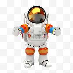 多彩有趣的宇航员与宇航服的 3D 