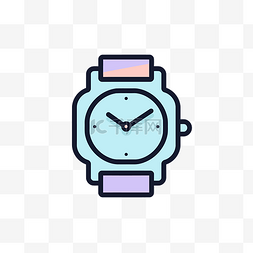 手表线性图片_不同颜色的简单手表图标 向量