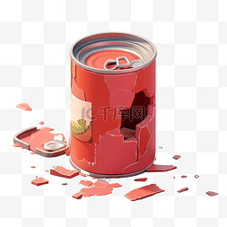 家红色背景图片_打开罐头与红色墙漆